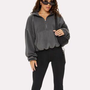 YITTY Charcoal Soft Fleece Half-Zip